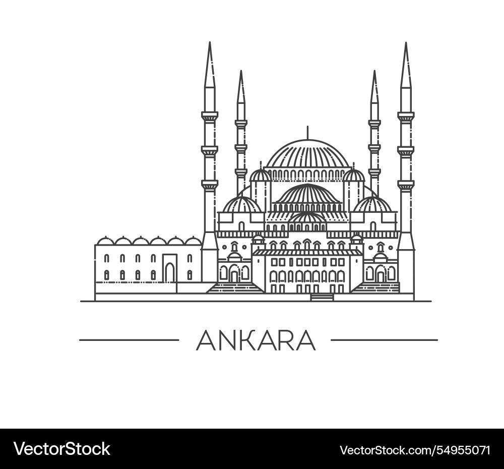 Kocatepe Moschee in ankara die Hauptstadt Kocatepe Moschee in ankara die Hauptstadt vektorbild