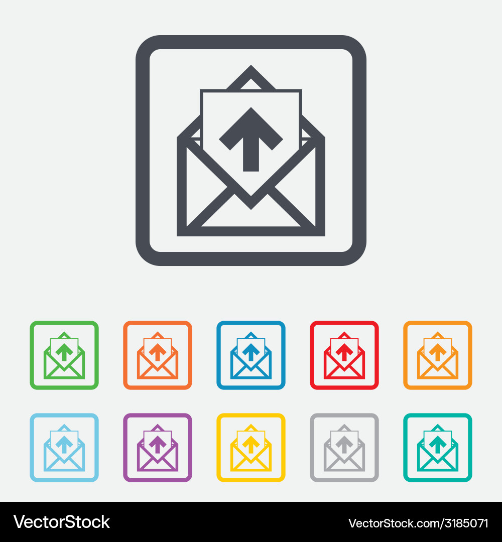 Mail icon envelope symbol outbox message sign Vector Image