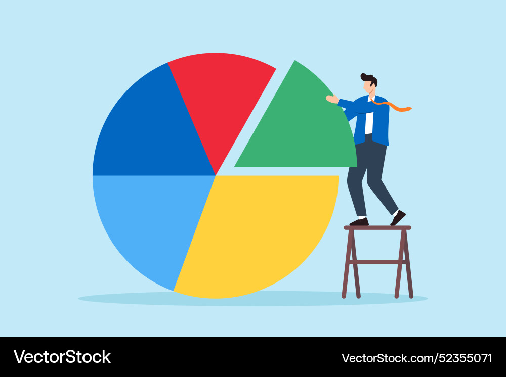 Market segmentation analysis data visualization vector image