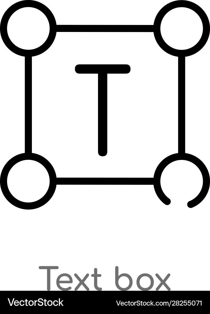 Outline text box icon isolated black simple line Vector Image