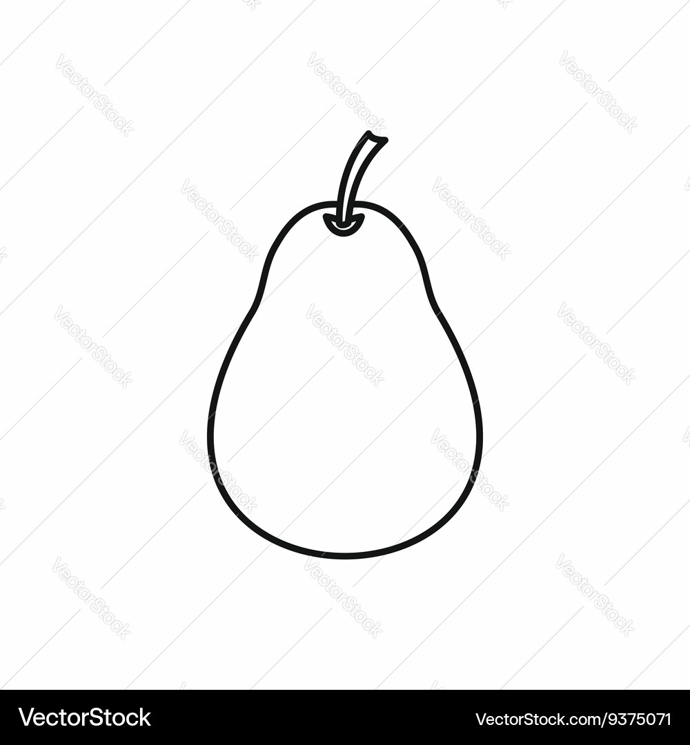 Pear icon outline style Vector Image