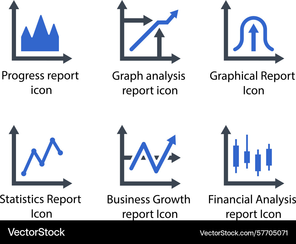 Progress report graph analysis graphical Vector Image