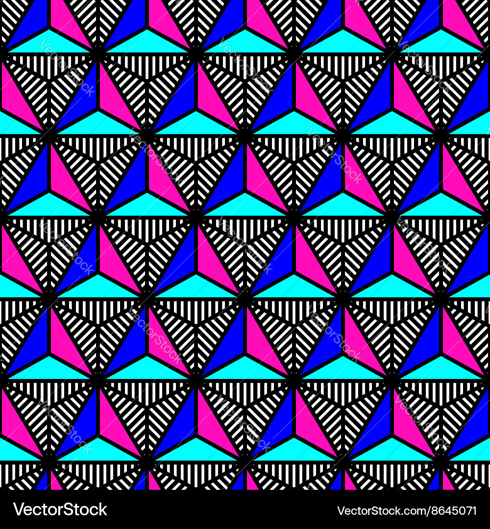 Retro Memphis Triangle Pattern vector image