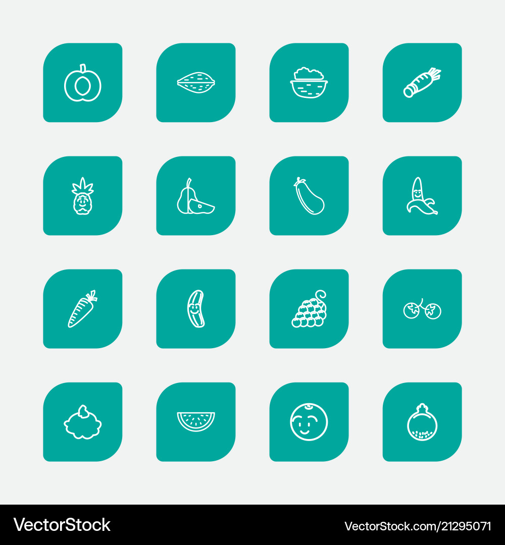 Set of 16 editable cookware icons line style Set of 16 editable cookware icons line style Vector Image
