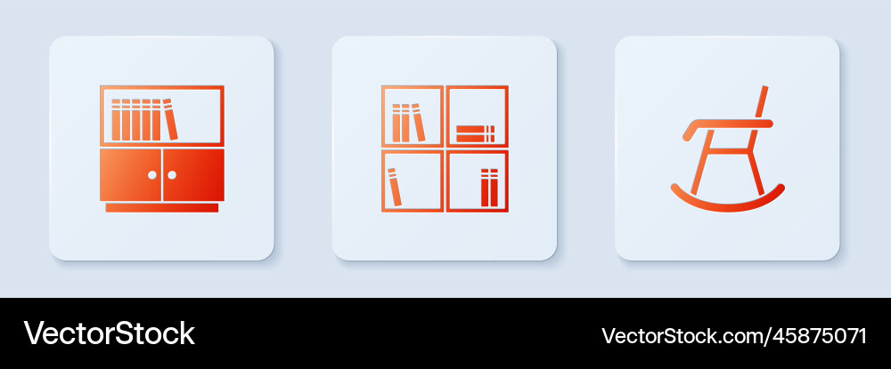 Set shelf with books library bookshelf Vector Image