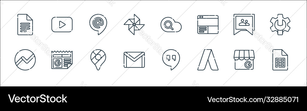 Suite line icons linear set quality Suite line icons linear set quality vector image