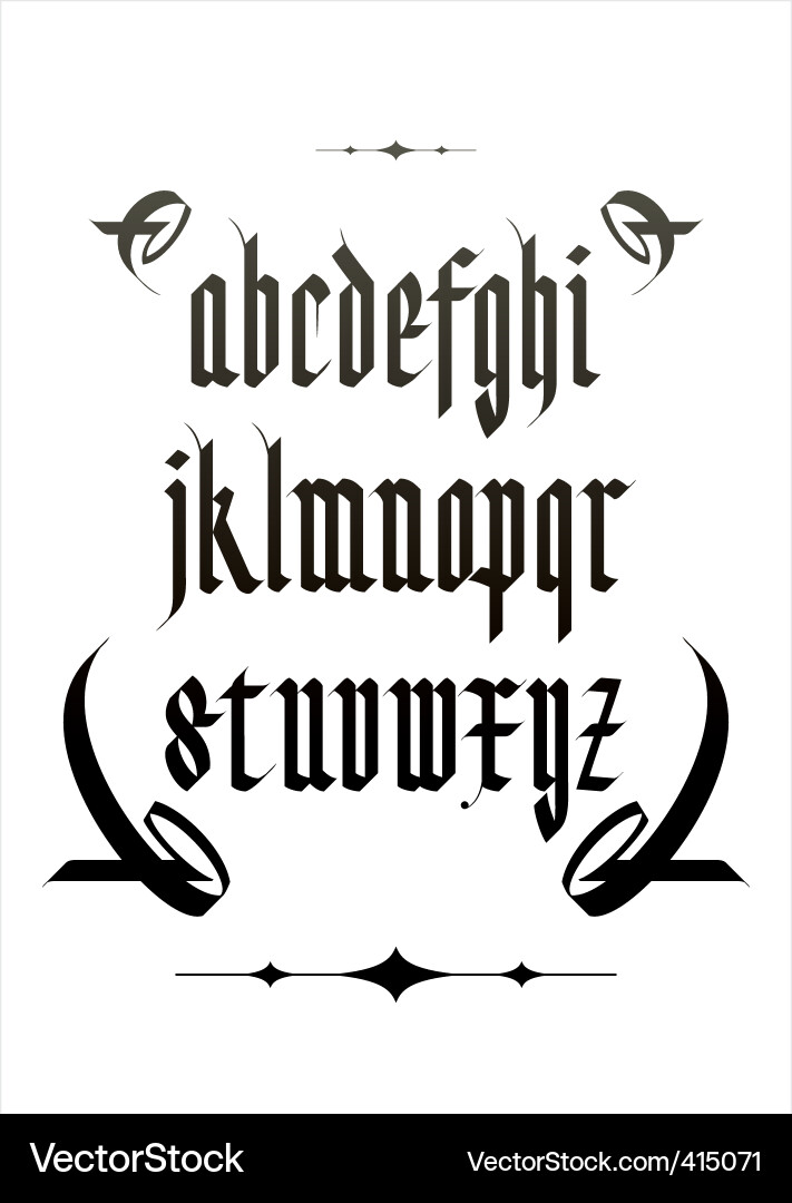 Vintage gothic font Royalty Free Vector Image - VectorStock