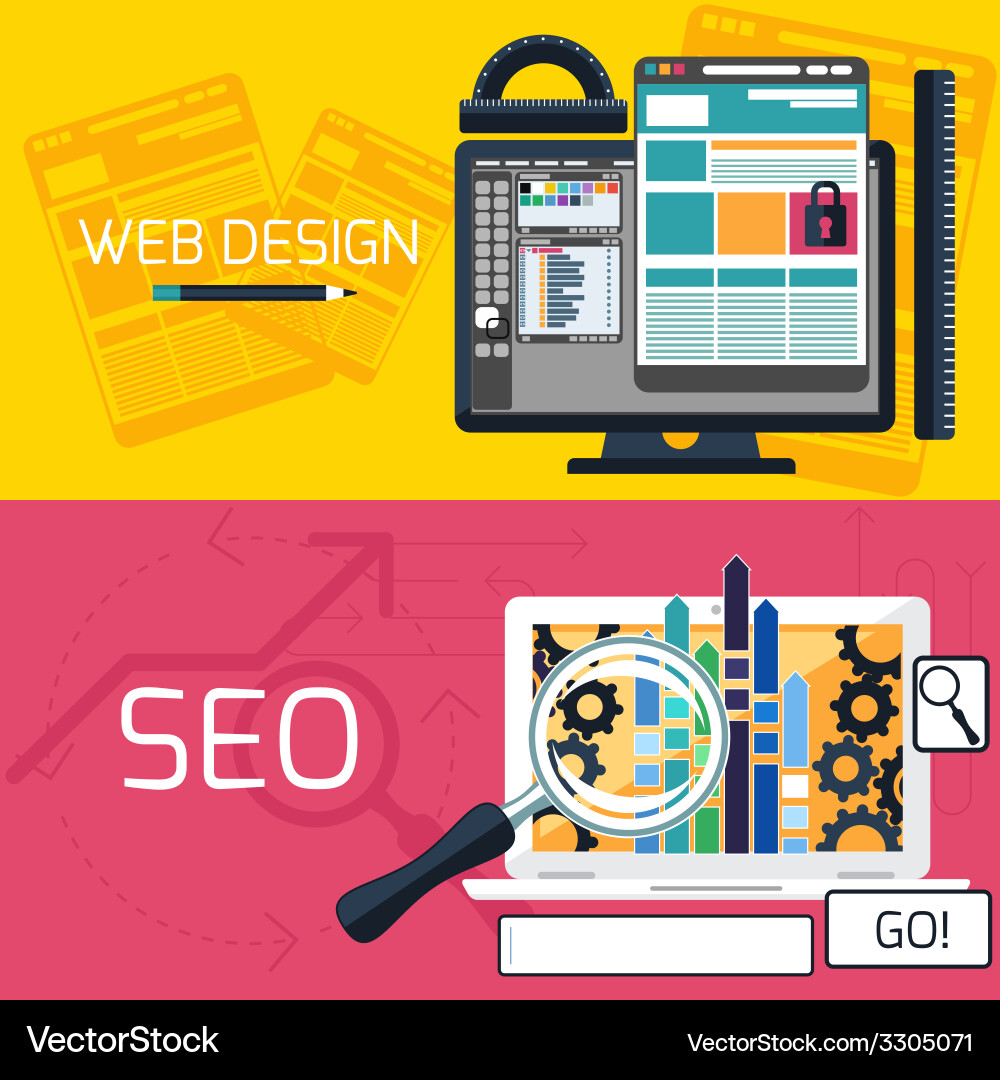 Web Development & SEO Concepts Vector Image