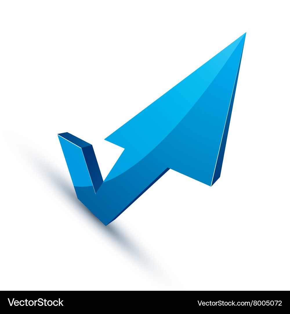 3d abstract symbol with an arrow in the shape Vector Image