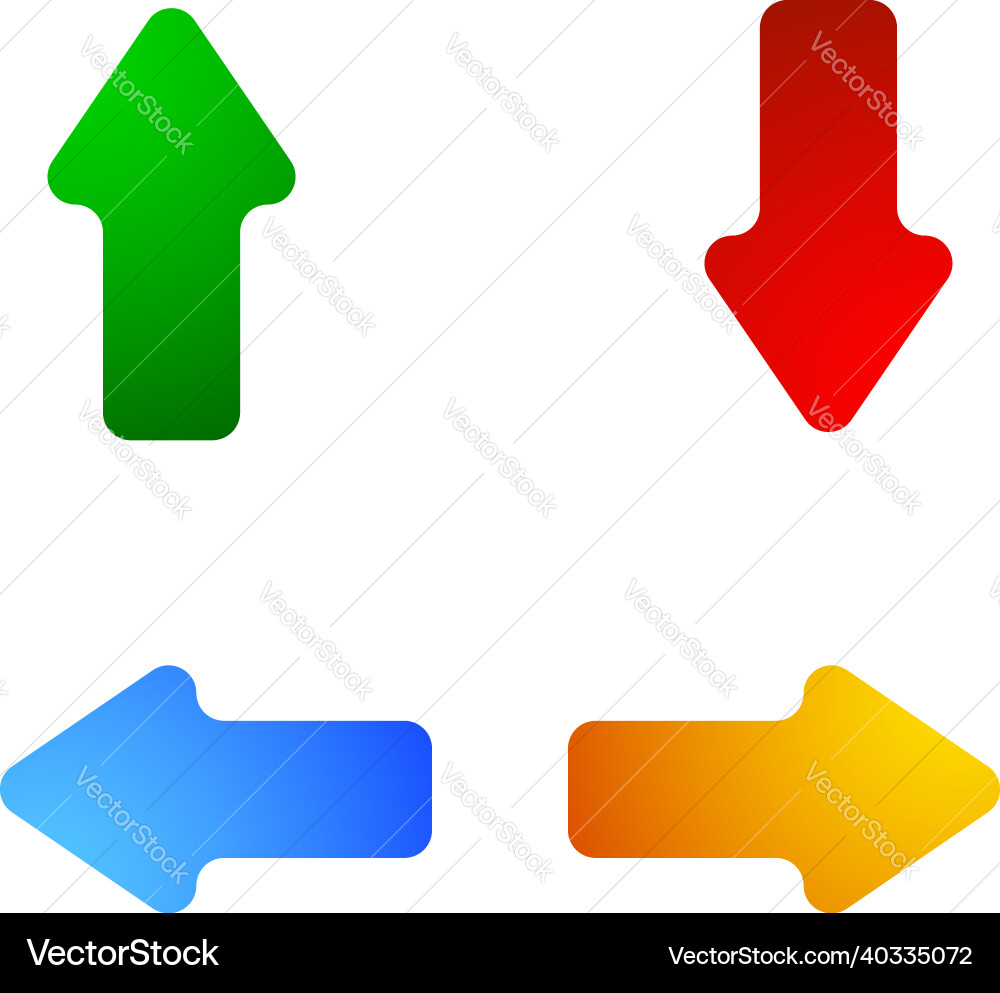 4-way arrows pointers cursors shapes 4-way arrows pointers cursors shapes vector image