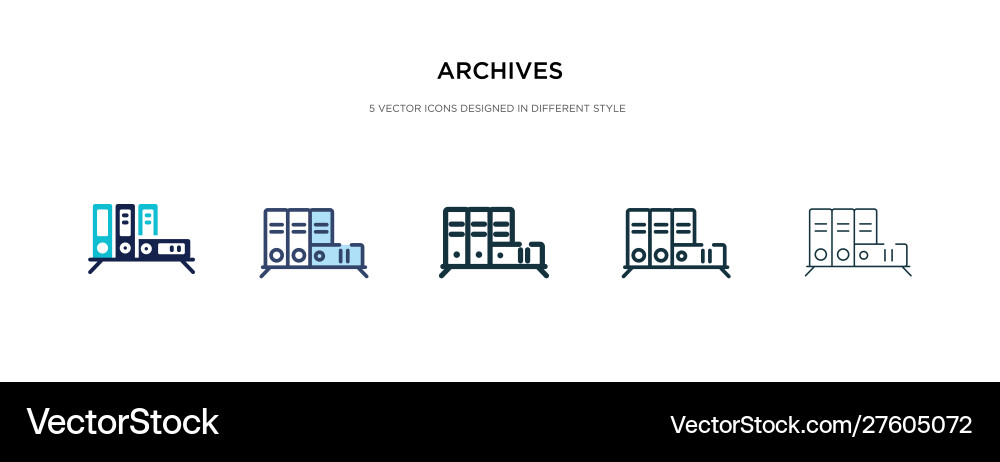 Archives icon in different style two colored vector image