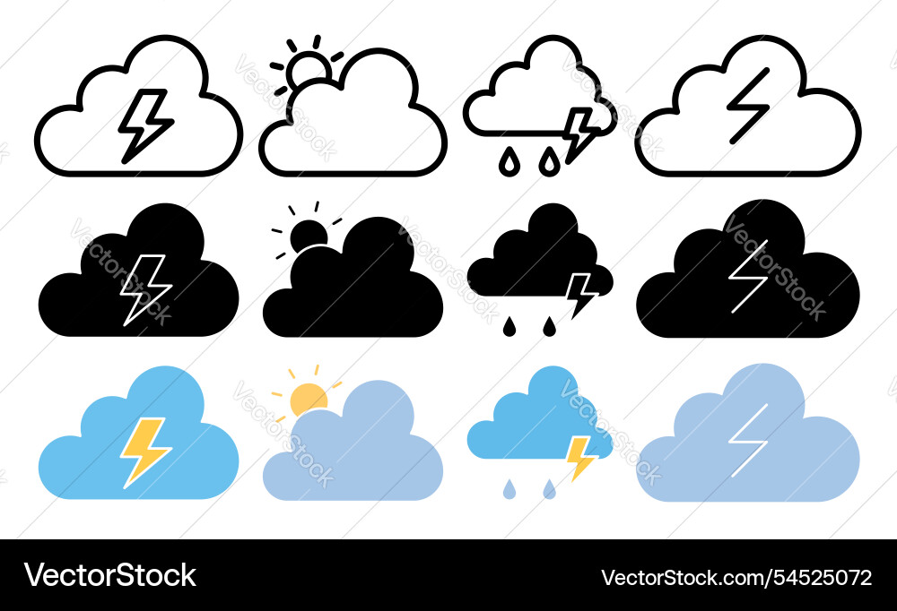 Cloud lightning icon Royalty Free Vector Image