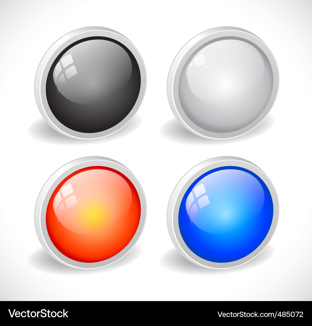 Color 3d buttons for web Vector Image