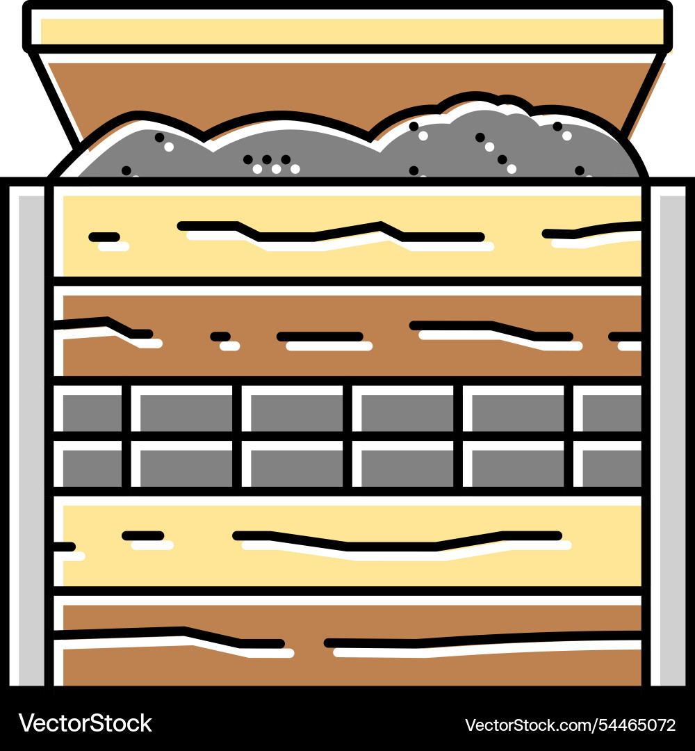 Composting waste sorting color icon Vector Image