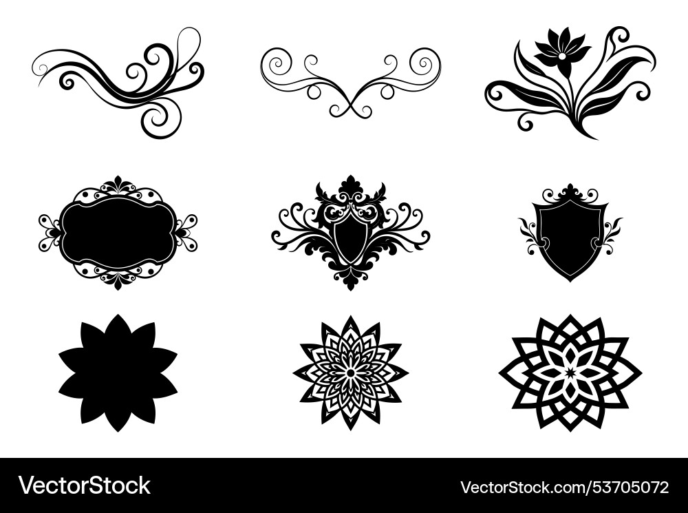 Decorative elements bundle set for design Vector Image