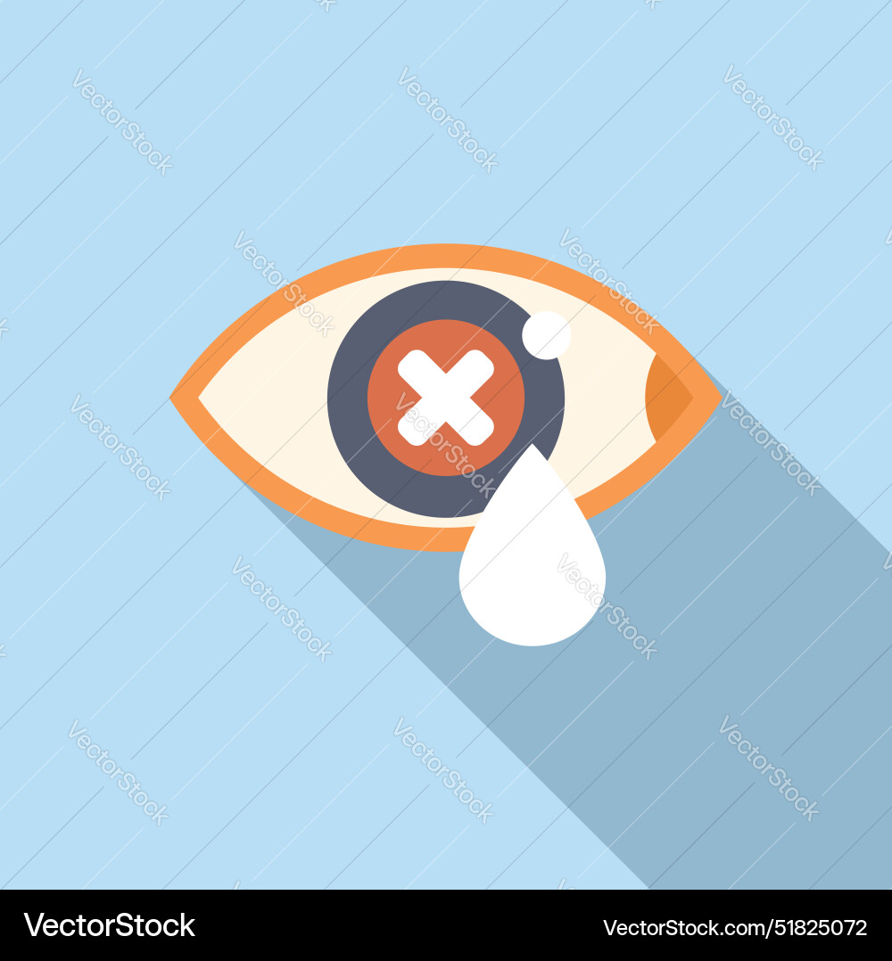 Eye crying showing negative emotion with tear drop Vector Image