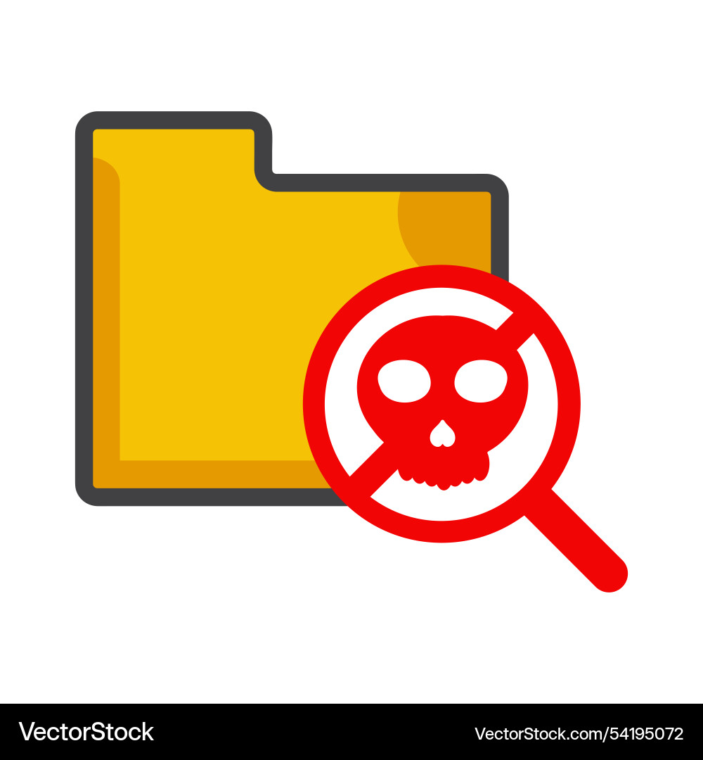 File folder with search and skull File folder with search and skull vector image