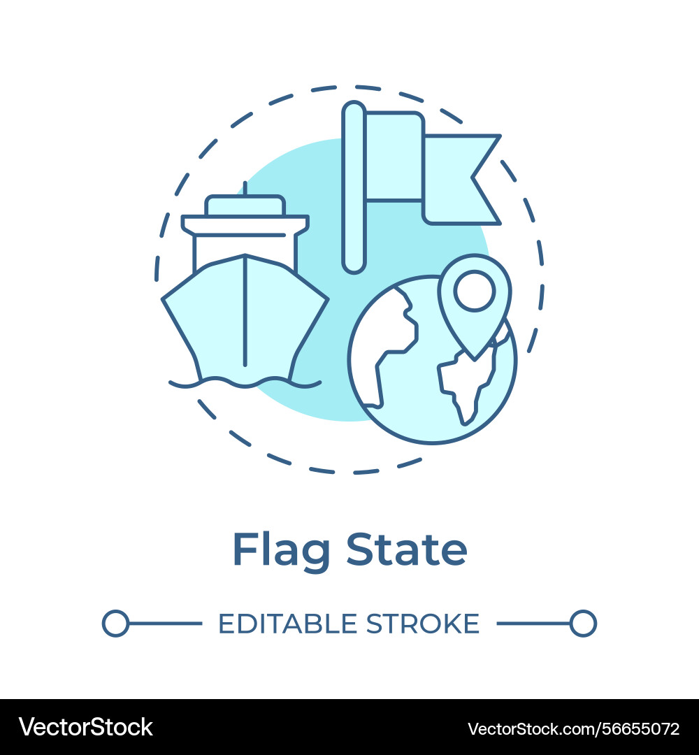 Flag state soft blue concept icon Royalty Free Vector Image