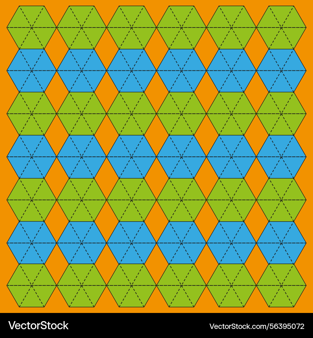 Hexagonal color grid blue and green pattern Vector Image