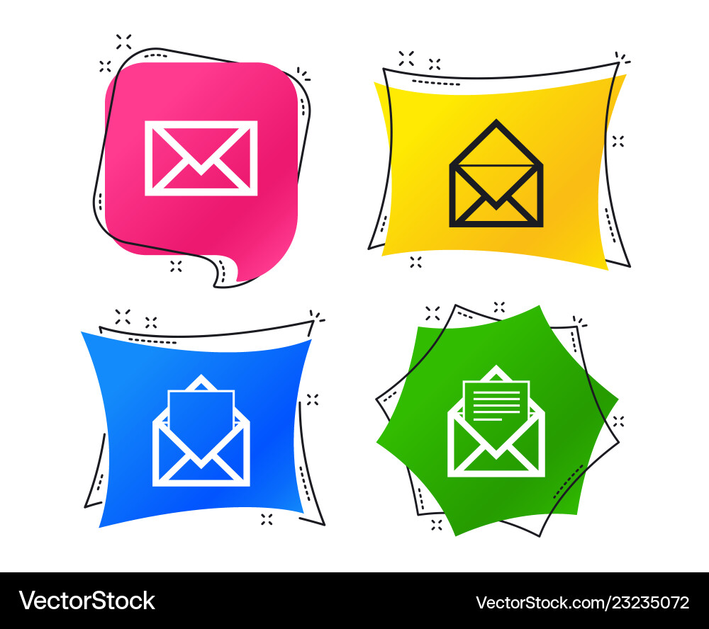 Mail envelope icons message document symbols Mail envelope icons message document symbols Vector Image