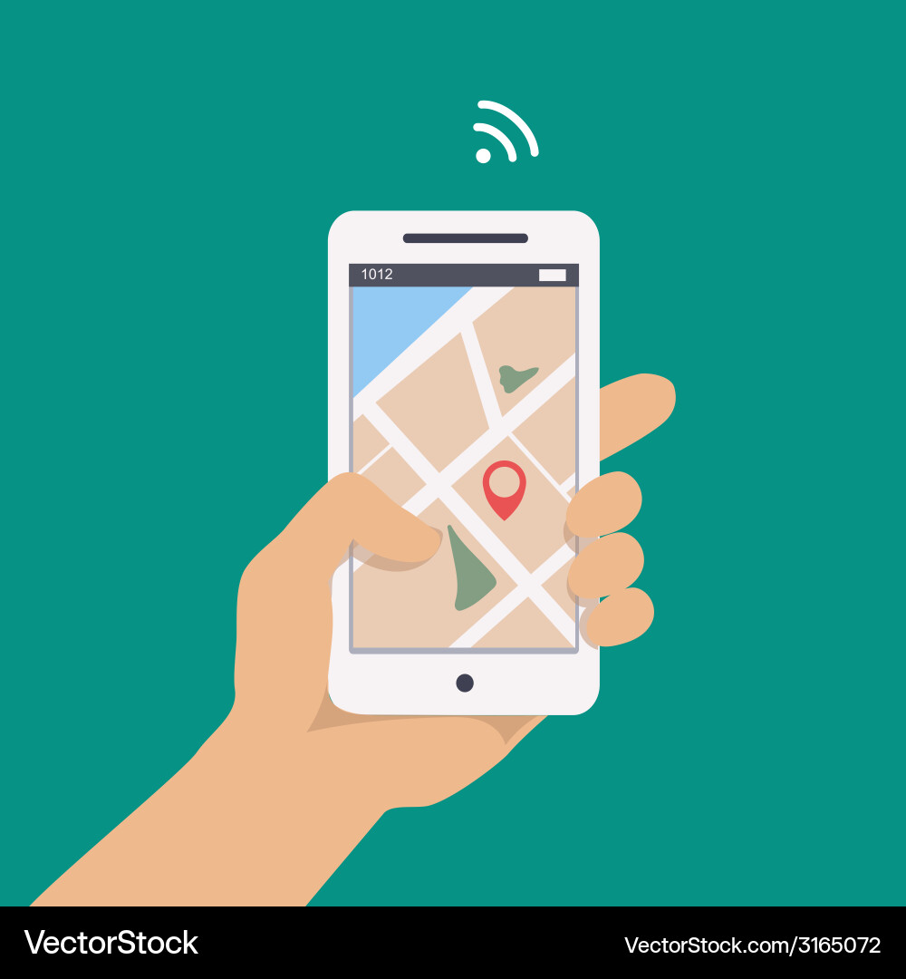 Man Using Smartphone for Navigation vector image