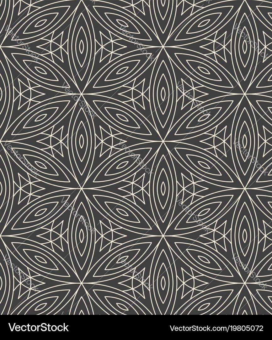 Minimalistic repeating linear flower pattern Vector Image