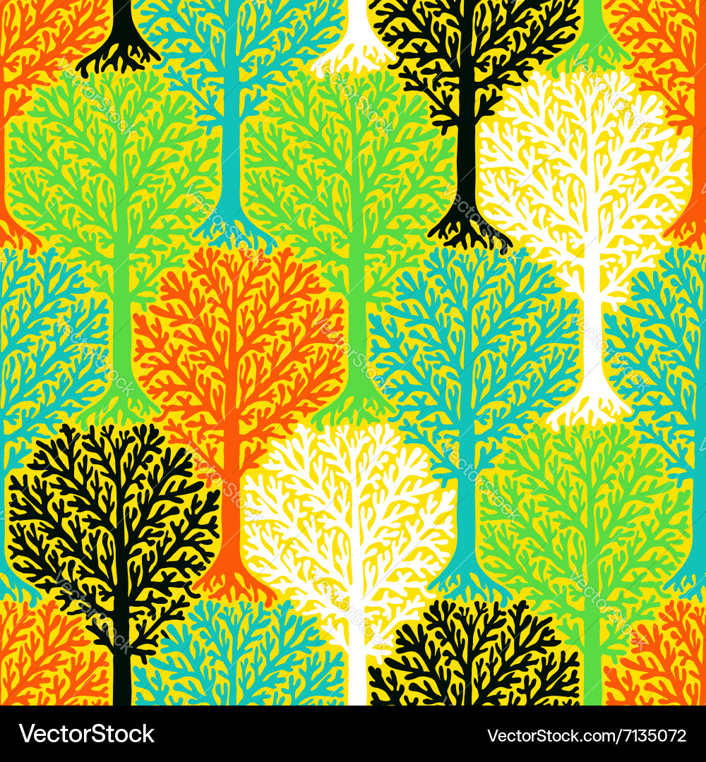 Pattern with trees vector image