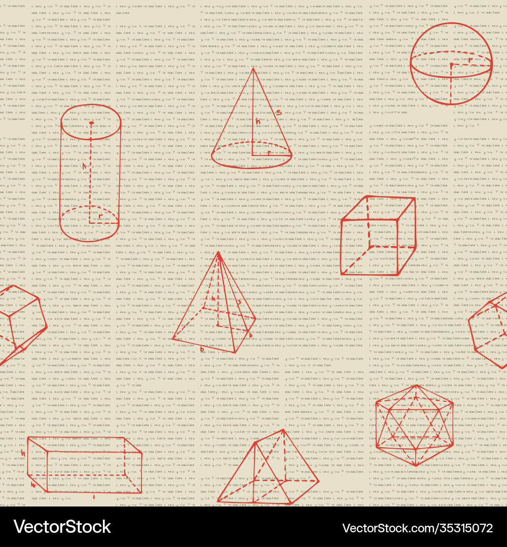 Seamless pattern with newspaper text and geometry Seamless pattern with newspaper text and geometry vector image