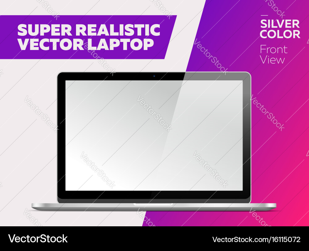 Super realistic notebook with blank screen vector image