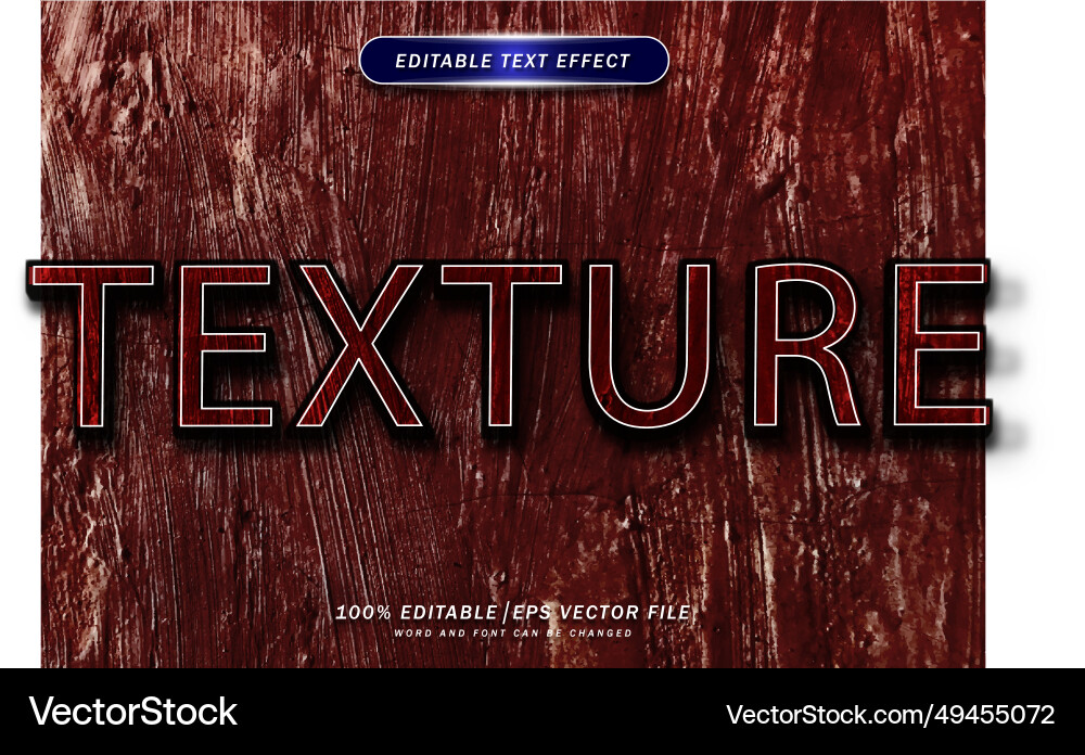 Texture editable text effect vector image