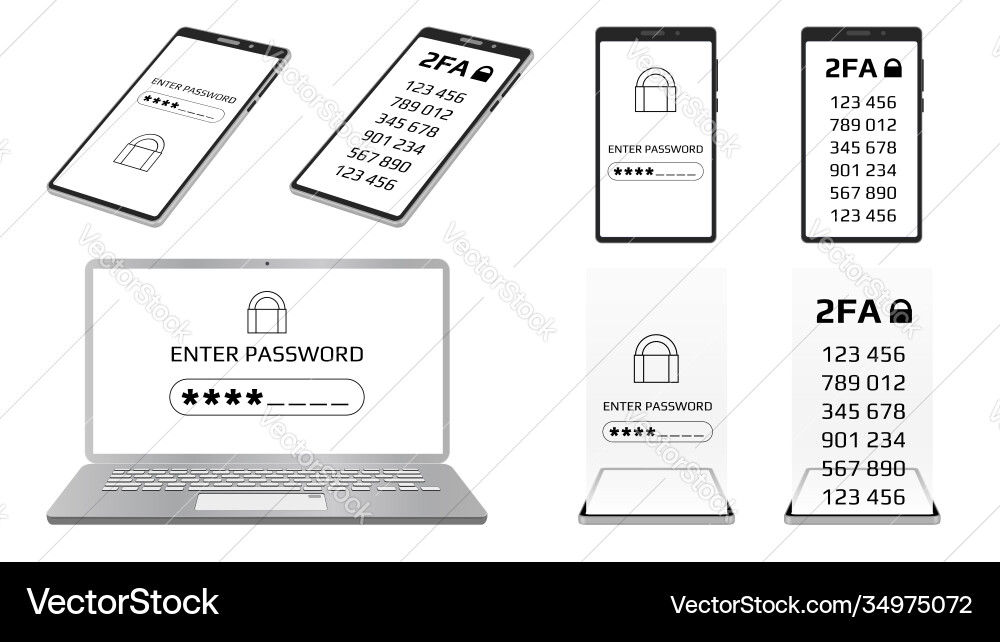 Two-Factor Authentication Security vector image