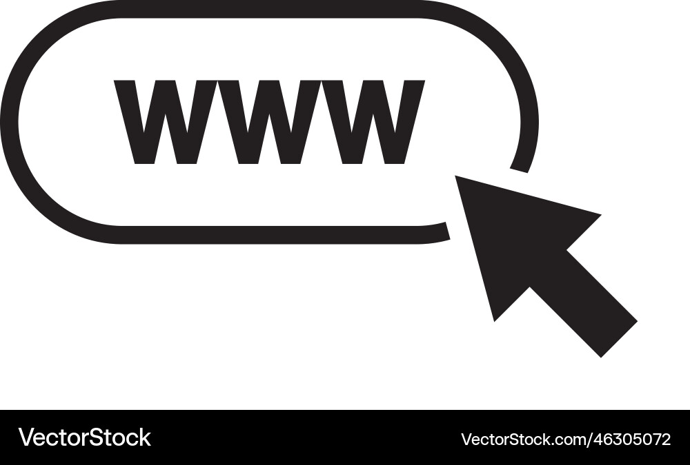 Www icon web site with hand cursor Www icon web site with hand cursor vector image