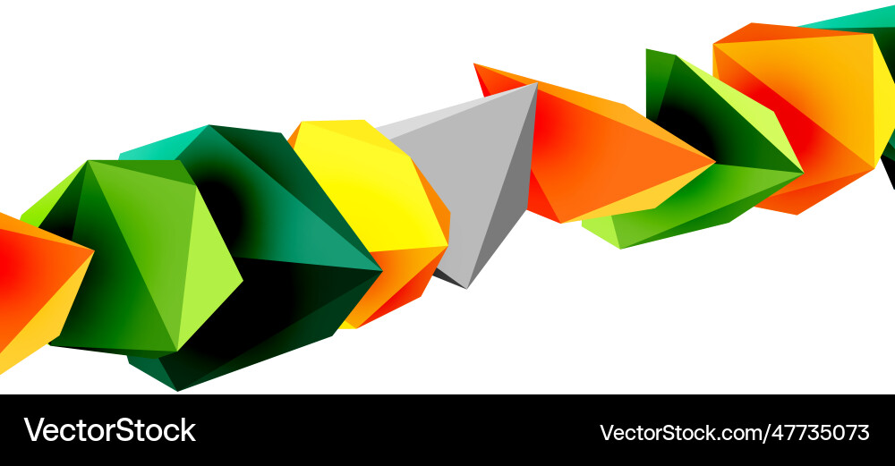 3d low poly triangle design elements Vector Image
