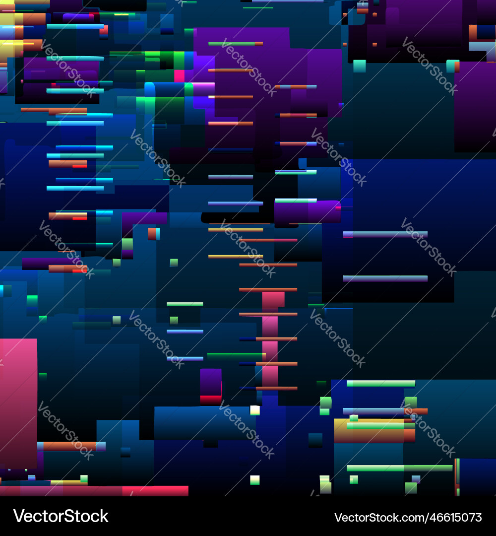 Abstract glitch background with colorful pixel Abstract glitch background with colorful pixel Vector Image