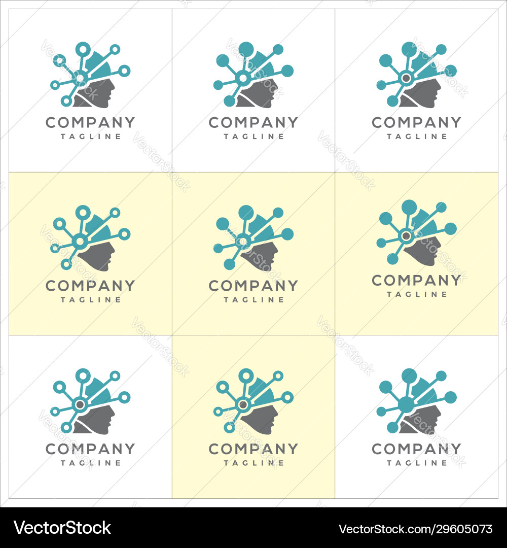 Artificial intelligence logo design template Vector Image