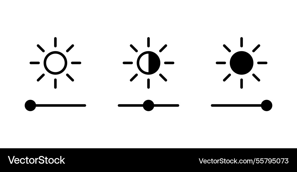 Brightness control icon or contrast level Vector Image