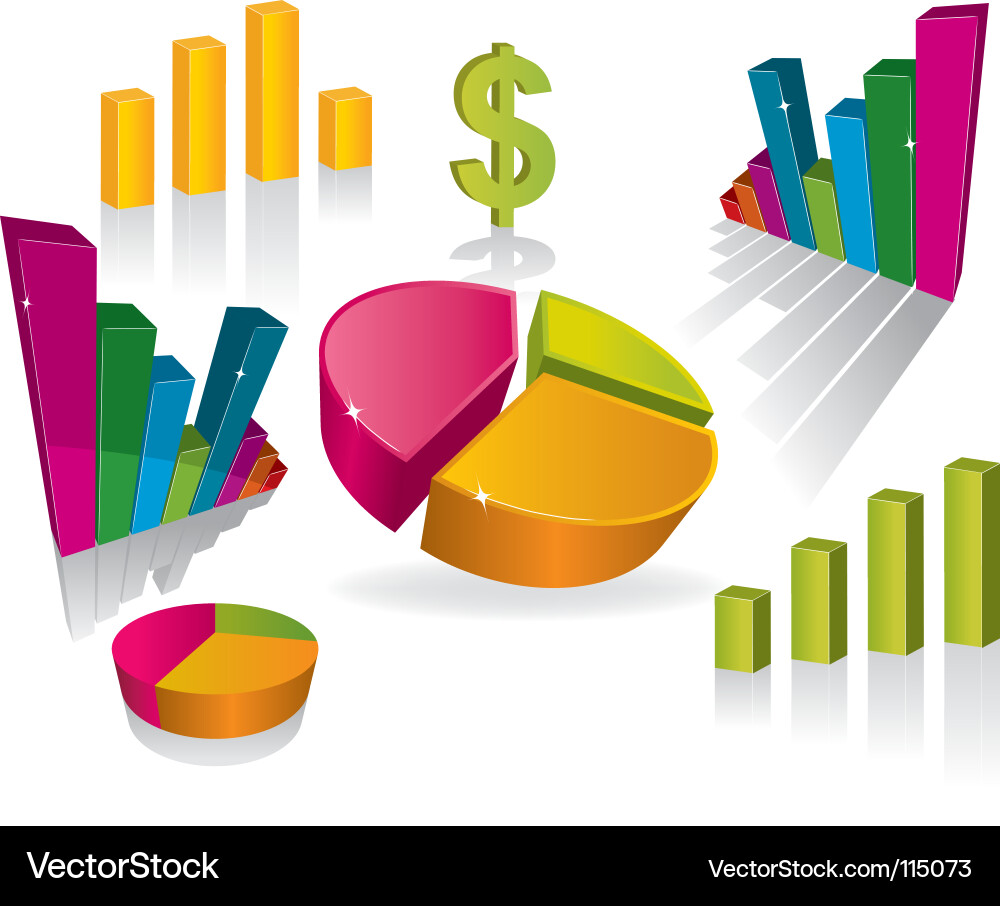 Business Charts and Graphs Vector Image