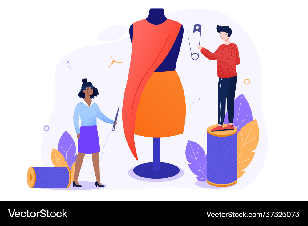 Fashion Seamstress at Work Vector Image