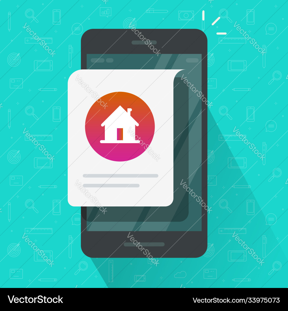 Home Haus Benachrichtigung Online-Nachricht auf Handy Home Haus Benachrichtigung Online-Nachricht auf Handy Vektorbild