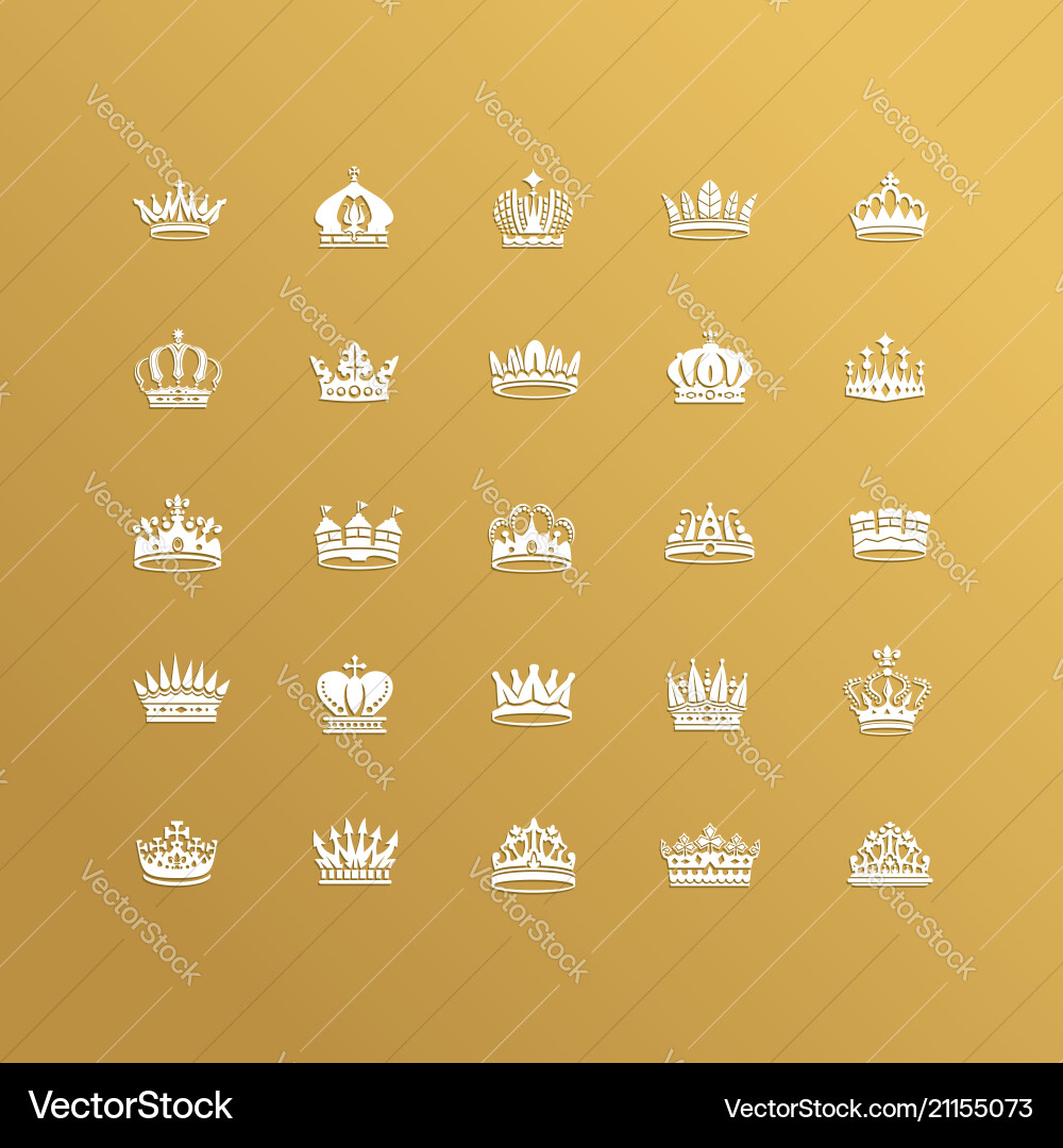 King and queen crowns symbols King and queen crowns symbols vector image
