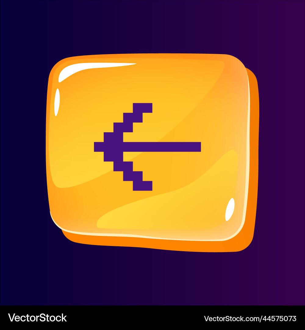 Pointer to left side glossy ui button Vector Image