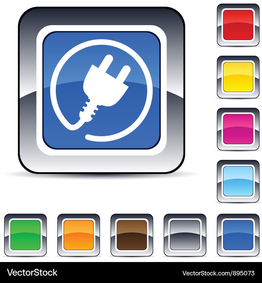 Power Button Icons - Electric Plug vector image