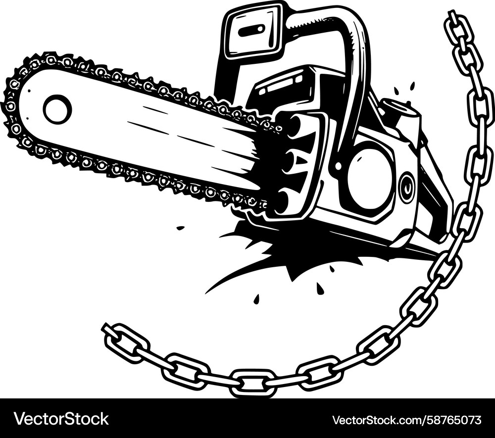 Powerful Chainsaw Vector Image