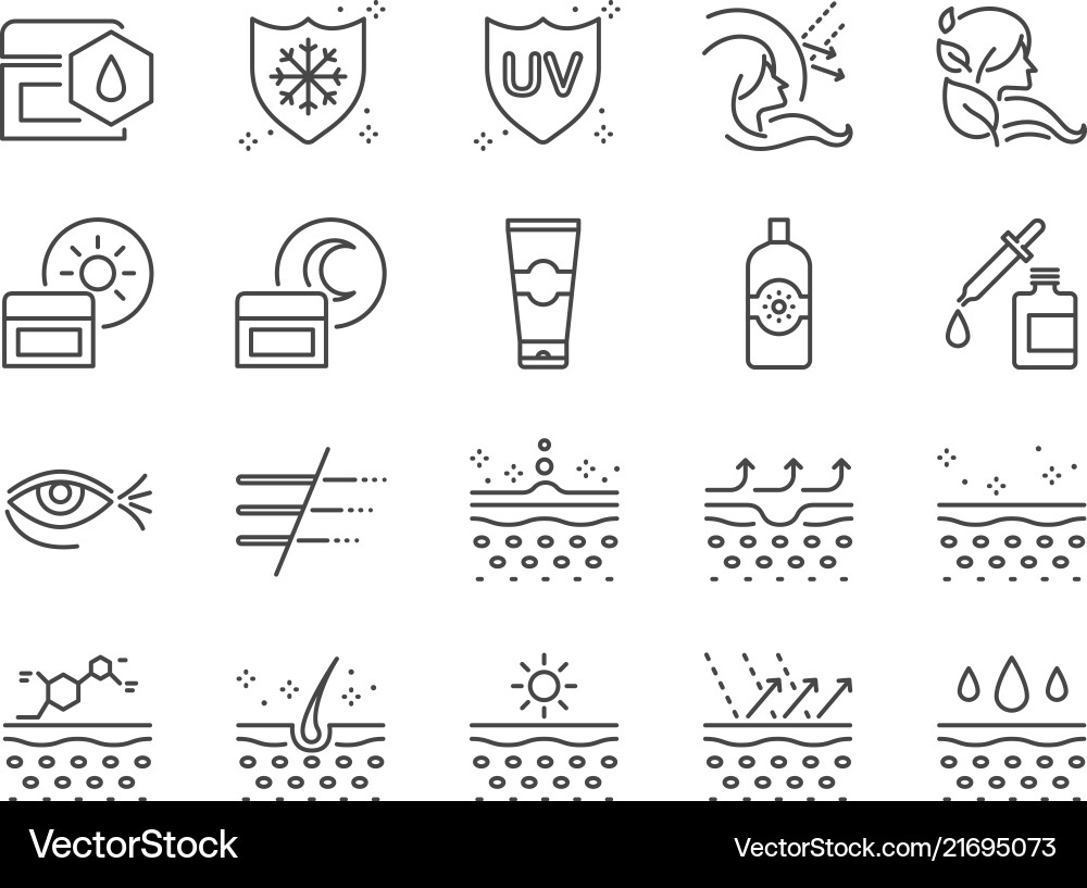 Skin care icon set Royalty Free Vector Image VectorStock