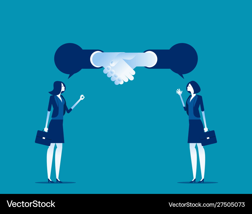 Successful for agreement with partner concept Successful for agreement with partner concept vector image