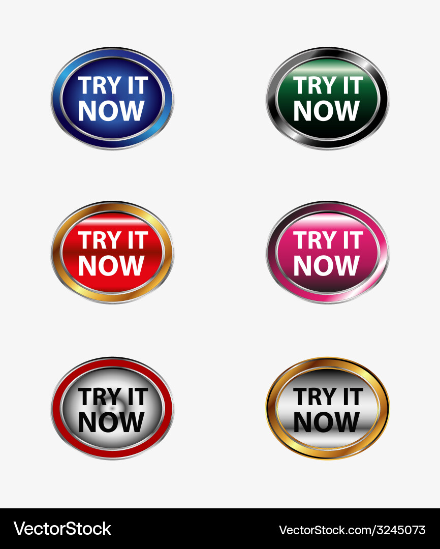 Try it now button icon set vector image