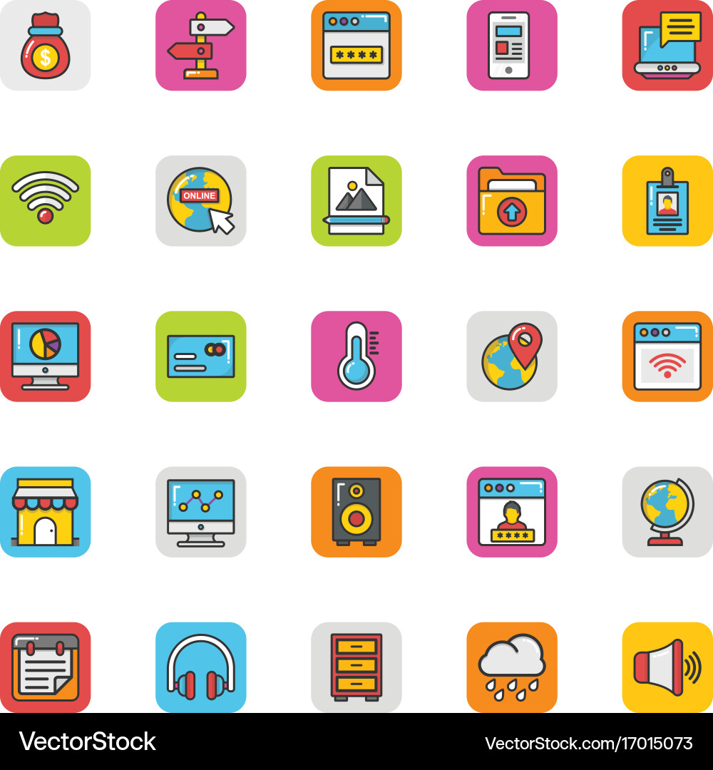 Web design and development icons 6 vector image