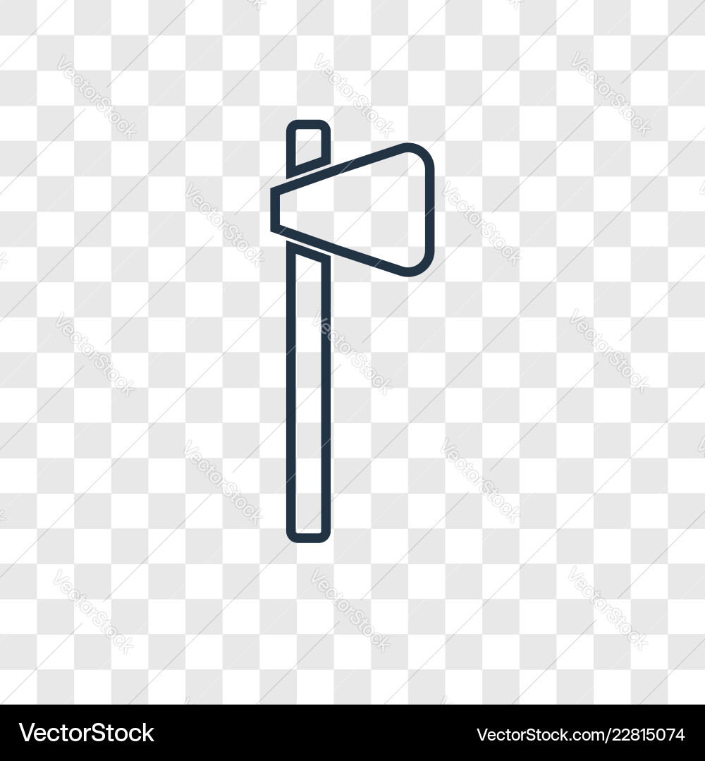 Ax concept linear icon isolated on transparent Vector Image