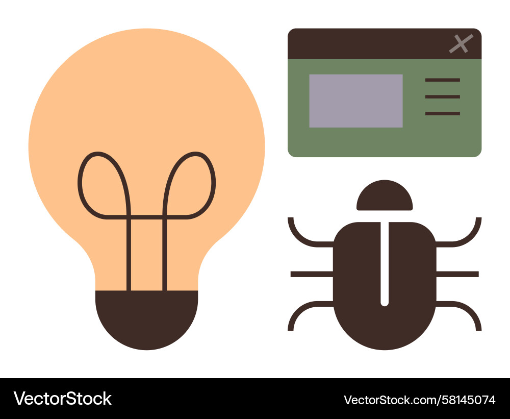 Bug & Software Debugging Vector Image