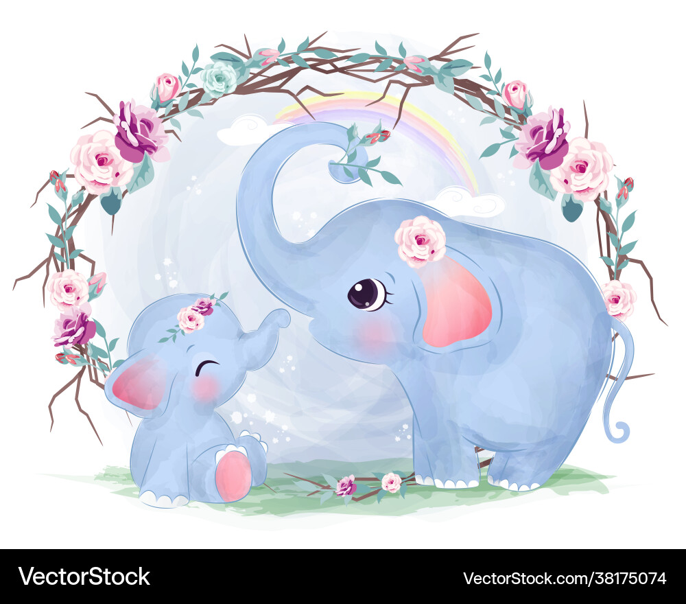 Charming Elephant Baby Vector Image